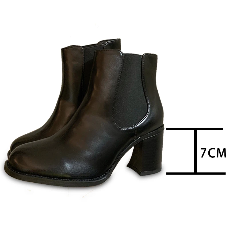 

2020 Women Chunky Heeled Chelsea Boots Woman Shoes Autumn Brand Designer Ankle Short Boot Female Platform Boots Fashion Big Size
