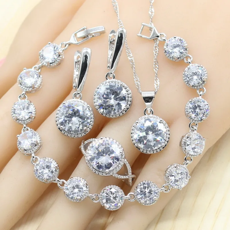 Комплект из колье серёг и кольца с фианитом|Ювелирные наборы для невесты| |