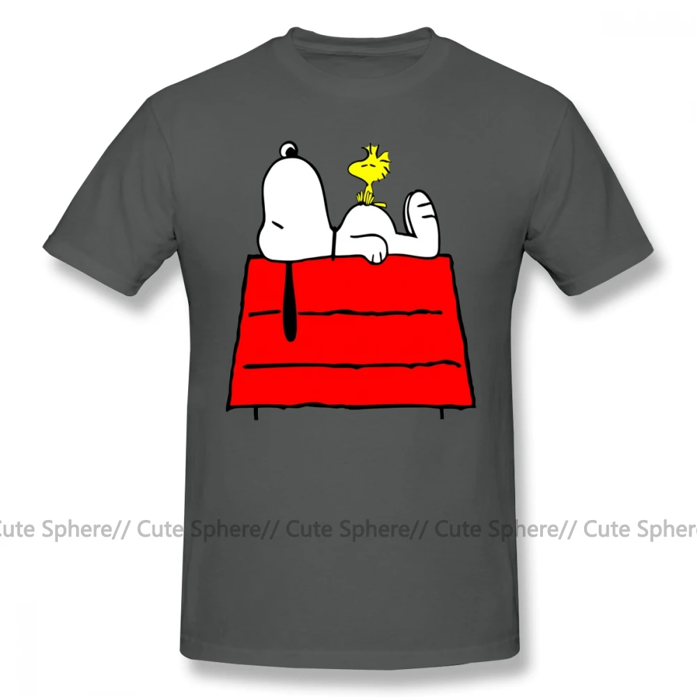Футболка Peanuts Chill Out, Классическая футболка большого размера, 100 хлопок, графическая, с коротким рукавом, Мужская отличная футболка - Цвет: Dark Grey