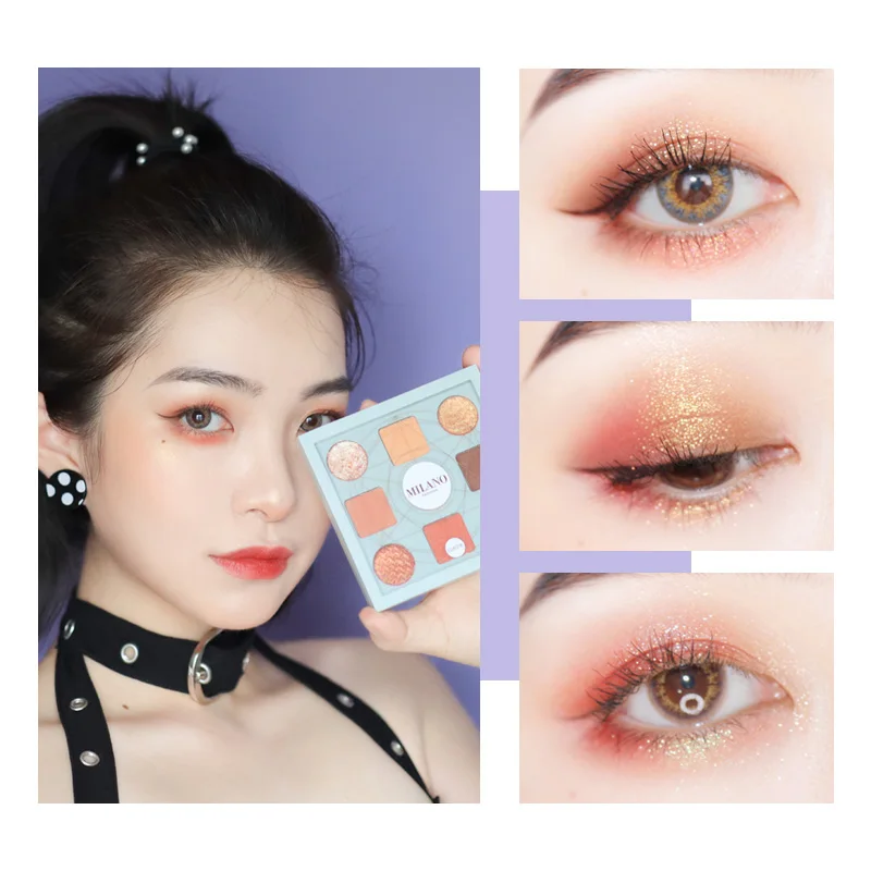 Suikone мерцающие тени для век палитра оранжевый винно-красный пигмент долговечный