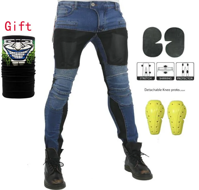 

PK719 летние брюки из ткани стрейч обувь с дышащей сеткой для верховой езды повседневные штаны PK-719 мотоцикла джинсы для мужчин и женщин