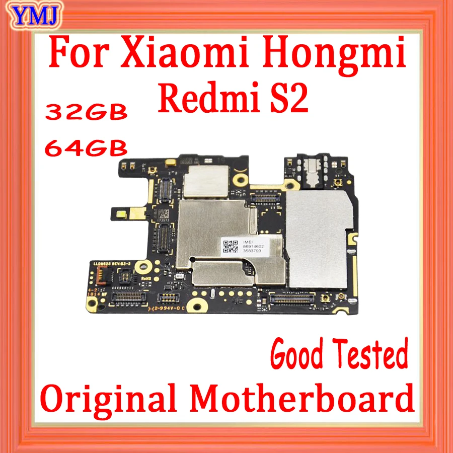 

For Xiaomi Hongmi Redmi S2 motherboard 32GB 64GB Unlocked mainboard With Android OS full chips for Hongmi S2 board Plate