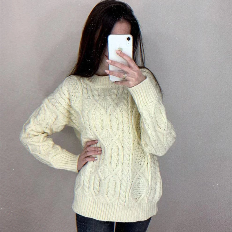 Свитер HziriP Женский вязаный с высоким горлом и длинным рукавом | Женская одежда