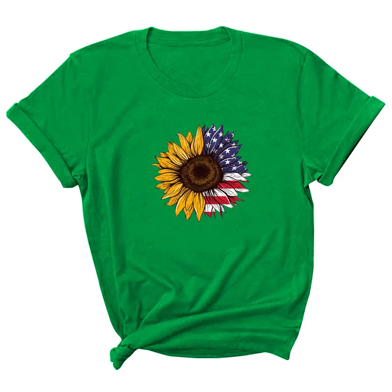 

Sunflower Print Women T Shirt Short Sleeve O Neck Loose Women Tshirt Ladies Tee Shirt Tops Clothes Camisetas Mujer