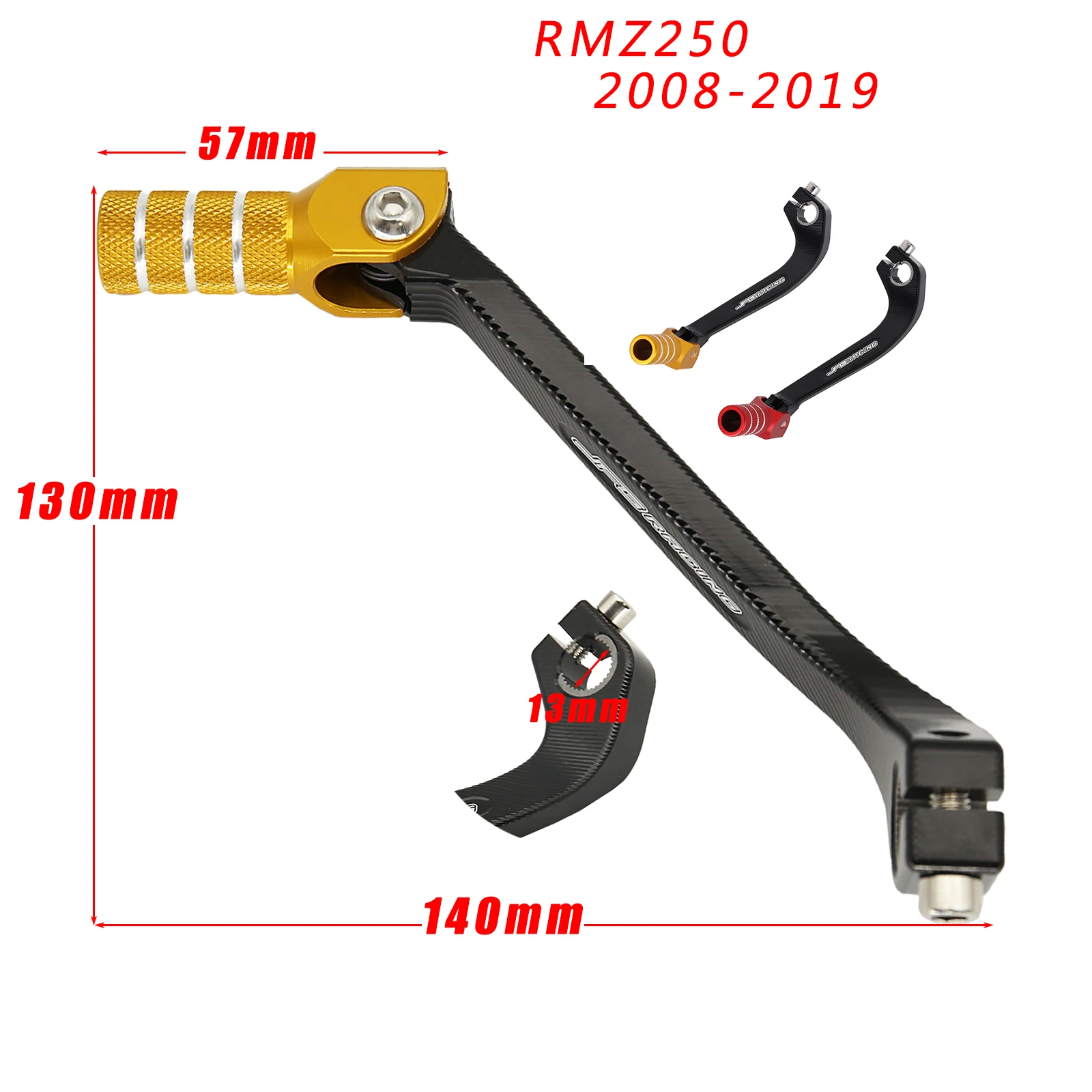 

Motorcycle CNC Fold Gold Red Gear Shift Shifter Pedal lever For SUZUKI RMZ250 rmz 250 2008-2019 2009 10 11 12 13 14 15 16 17