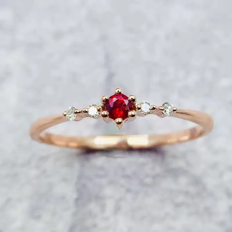 [Fine] S925 Silver Ruby Ring Niche Exquisite Simple Cold Style Advanced Ins Popular Net Red Light Luxury | Украшения и аксессуары