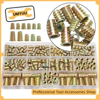 umyuu threaded inserts nuts wood insert assortment tool kit m4m5m6m8 furniture screw inserts bolt fastener165 pcs