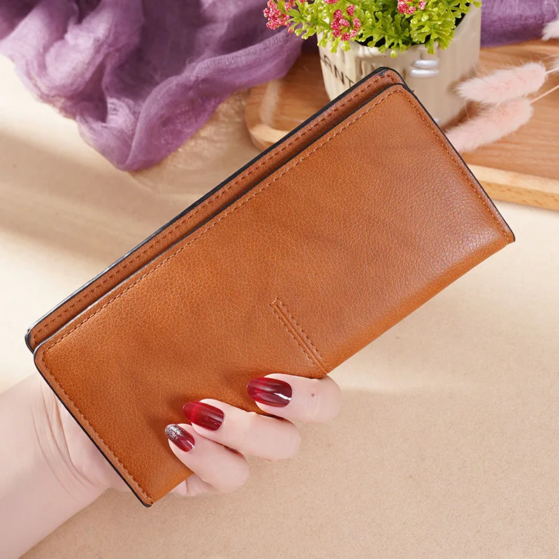 

2020 new ladies multi-function clutch high quality simple long student wallet Korean designer ultra-thin wallet