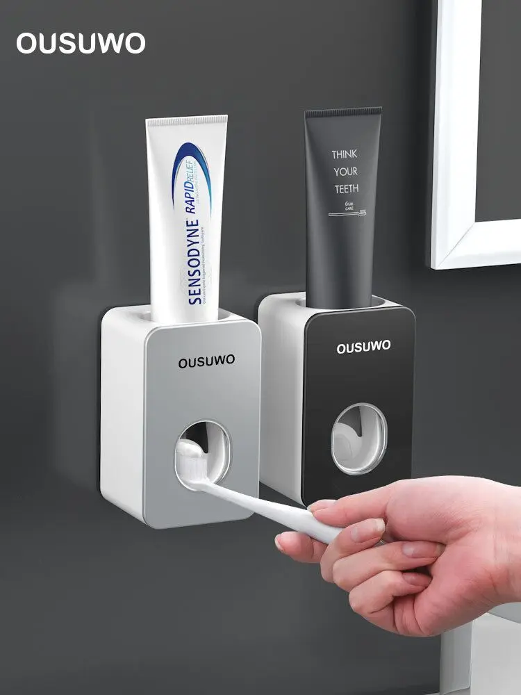 

Автоматическая выжималка для зубной пасты, настенный пластиковый держатель для зубных щеток, Легкий Диспенсер Для пробивания отверстий, аксессуары для ванной комнаты, 3 цвета