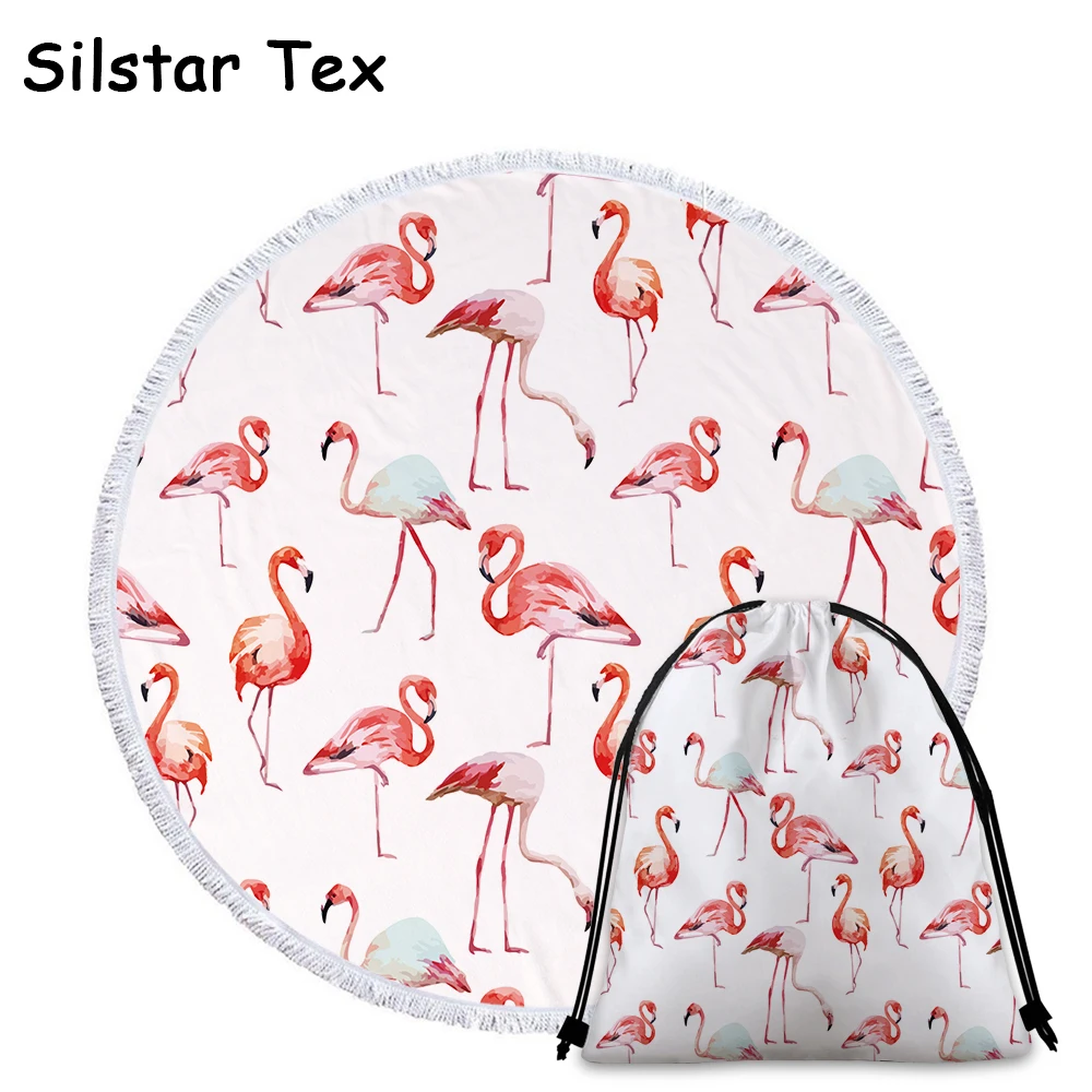 Пляжное полотенце Silstar Tex с фламинго кисточкой цветочный подарок банное для душа