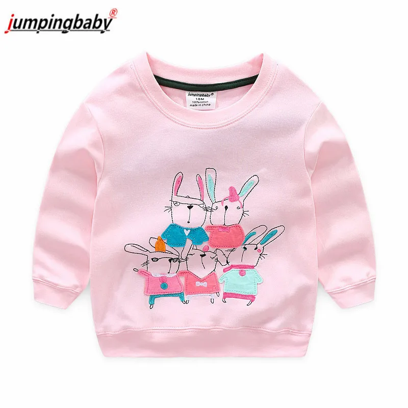 Jumpingbaby/ г. Футболка для девочек Детский свитер, одежда футболки для маленьких девочек Camiseta roupas infantis menina, Осенние Топы для малышей