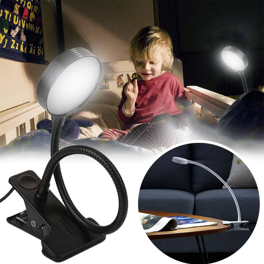 

LED Clamp Lamp Manicure Tattoo Makeup Reading Lighting With Plug Black/White