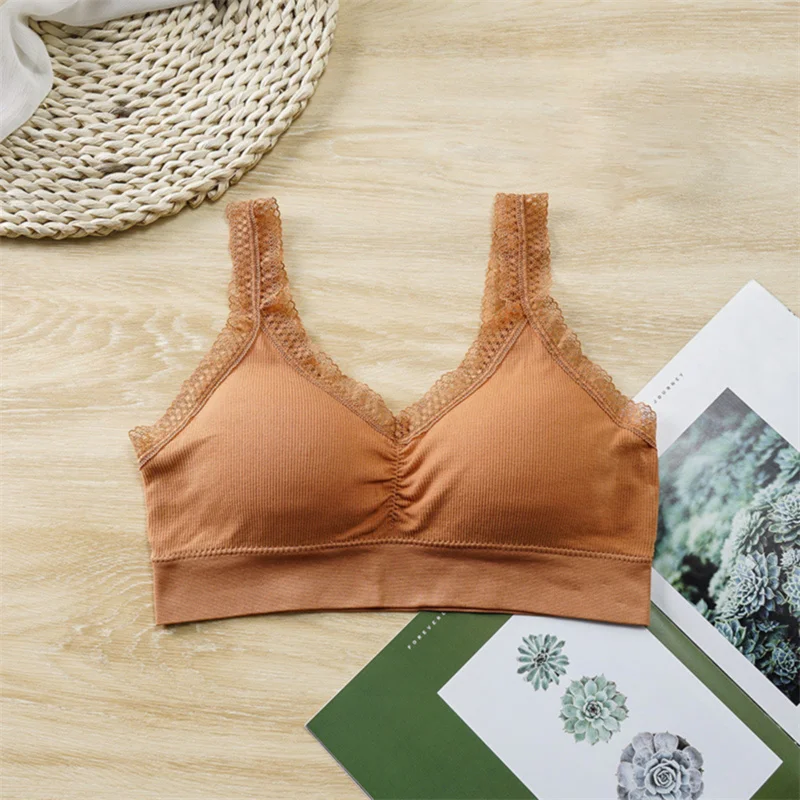 

Tube Bras Women Lace Lingerie Padded Cup A-D One Size Lace Underwear Ladies Fashion Seamless Bra Push Up Brassiere Tank Tops