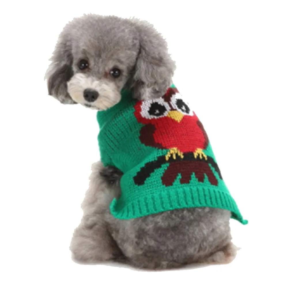 Зимняя Теплая Одежда для собак Рождественская одежда милой собаки свитер