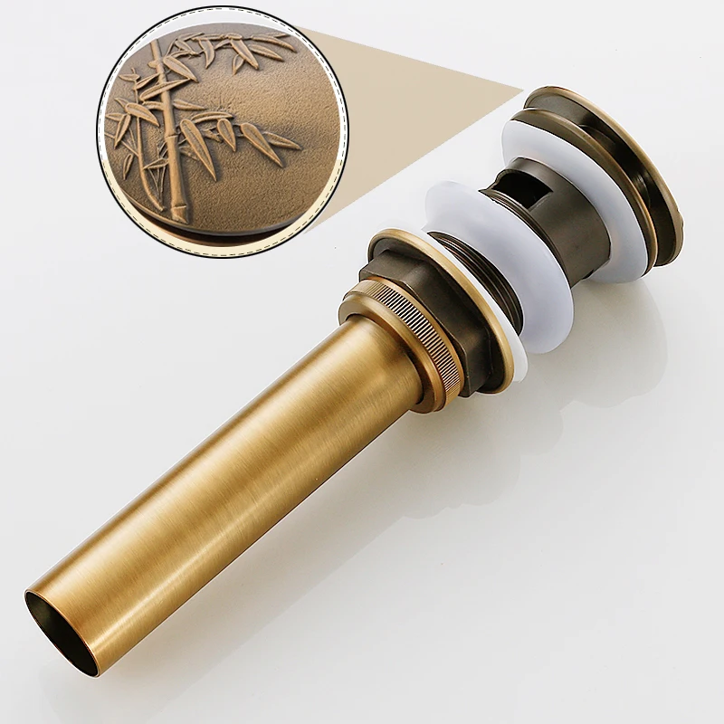Antique Brass D Роскошная раковина для ванной комнаты, всплывающая сливная латунная с& без перелива раковиной, Слив отходов, 5 цветов на выбор - Цвет: Antique Brass D