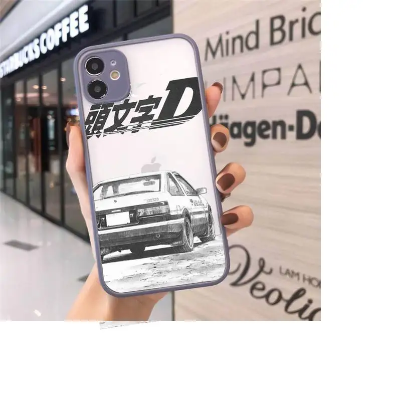 

Initial D car Japan anime movie Phone Cases Matte Transparent for iPhone 7 8 11 12 s mini pro X XS XR MAX Plus cover funda