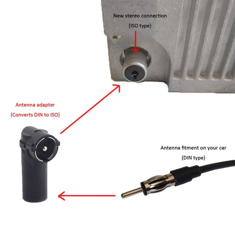 

1Pc Universele Nieuwe Auto Radio Car radio stereo Aerial adaptor convertor Din to Iso Antenna adaptor new
