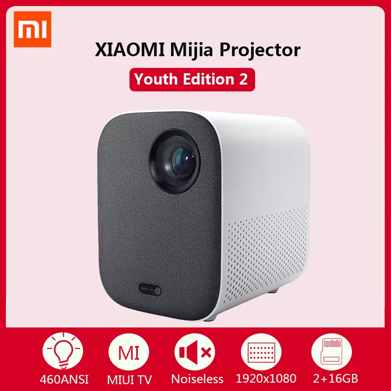

Мини-проектор Xiaomi Mijia Youth edition 2 LED Full HD 1920x1080 домашний кинотеатр 3D проектор 4K медиаплеер Bluetooth с подарком