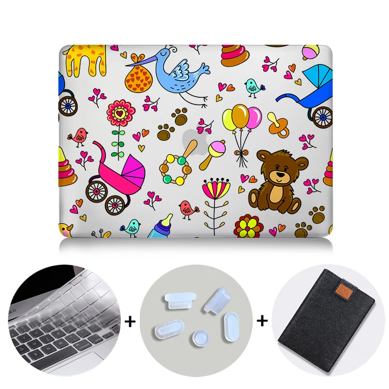 MTT милый мультяшный чехол для Macbook Air 11 13 Pro 13 15 Touch Bar Crystal Cover для mac book 12 дюймов retina 13,3 сумка для ноутбука - Цвет: MB09