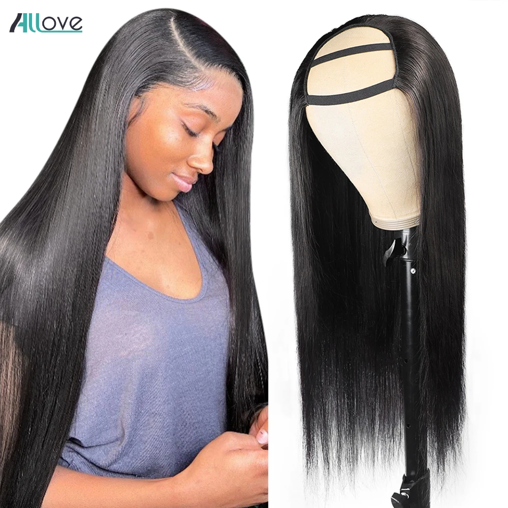 Парик U образной формы для женщин парик из светлых человеческих волос с эффектом