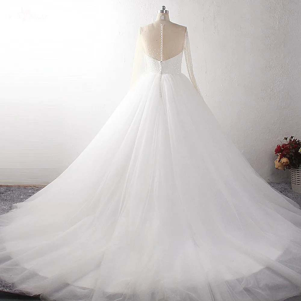 LZ397 принцесса свадебное платье размера плюс элегантное о-образный вырез с