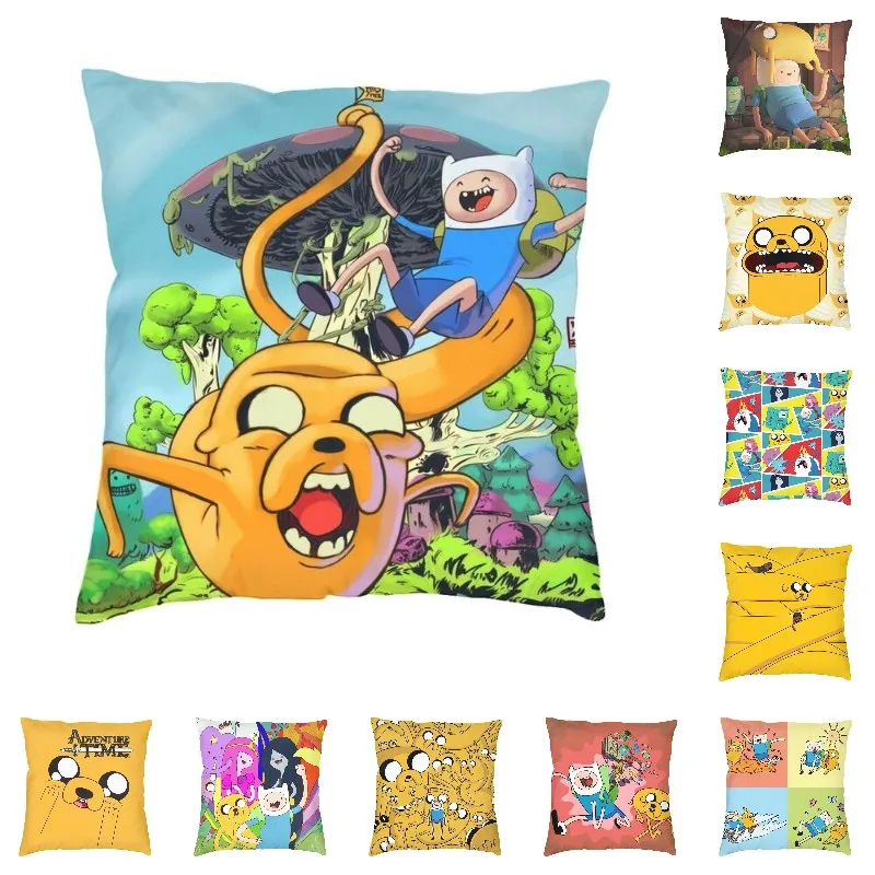

Luxury Cartoon Animation Movie Adventure Time Cushion Cover 45x45cm Polyester Pillow Case for Sofa Car Pillowcase Decoration