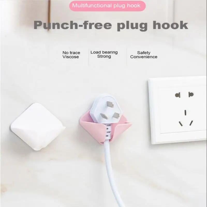 Storage Holders Racks Wall Hanging Hook Saving Racks Self Adhesive Folding Socket Kitchen Appliance Wire Plug Power Cord