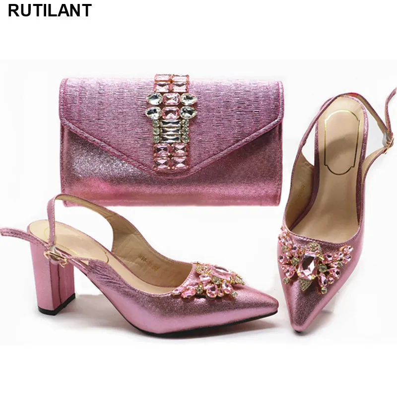 Новинка очень высокий каблук (8 см) острый носок без шнуровки обувь и сумка в