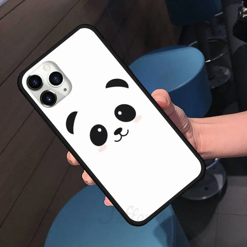 

Riccu cute Panda Bear lovely funny Phone Case For iphone 7 8 12 11 XR XS pro Max Mini plus Soft silicone cover shell funda