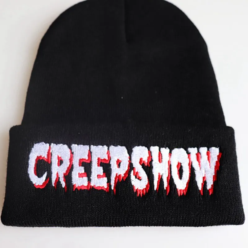 Модная вязаная шапка с вышивкой CREEPSHOW теплый пуловер лыжная унисекс на осень и