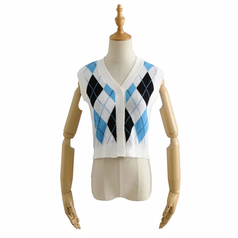Za Women's Sweaters Knitted Crop Topd Vest Jumpers Sleeveless Female Knitwears Vintage Jackets V neck Coats 2021 Korean Knit Top | Женская