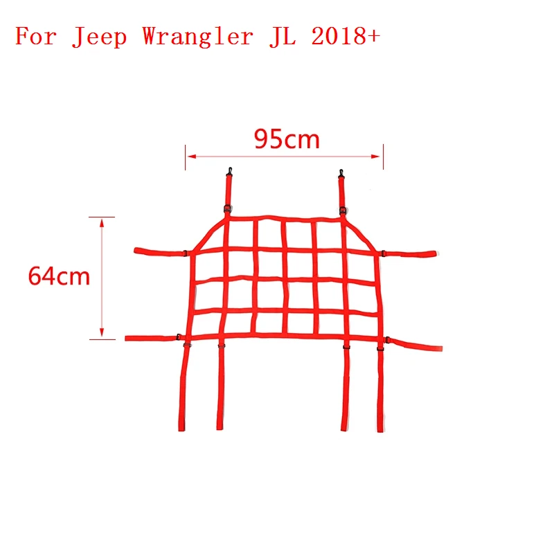 SHINEKA для Jeep Wrangler JK JL 2007- Автомобильный багажник Багажник на крыше грузовая корзина Trail Net для Wrangler JK JL аксессуары - Цвет: red Trunk JL