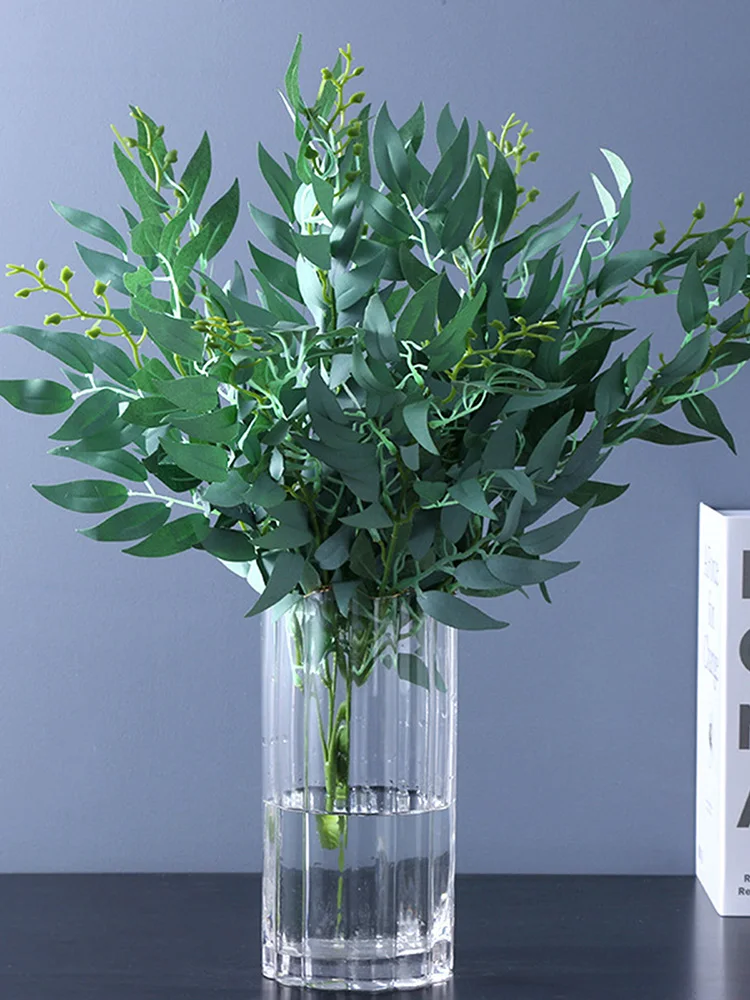 

Artificial Plants Green Leaves For Home Decor PVC Plastic Plants For Wedding Garden Home Decor Plantas Artificiales