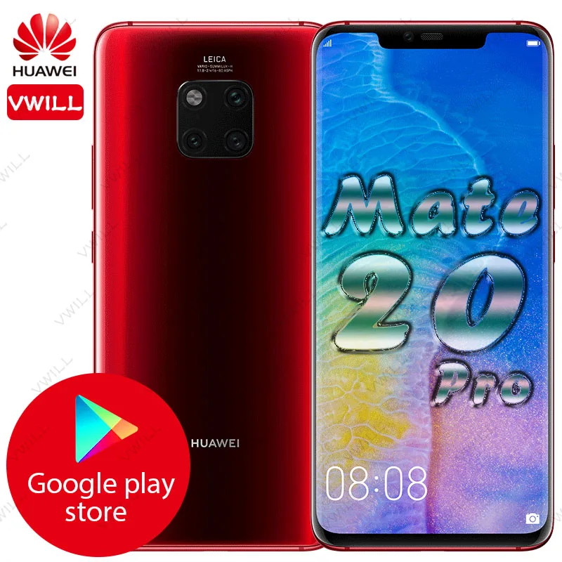 Смартфон Huawei Mate 20 Pro 6 ГБ ОЗУ 128 ПЗУ восьмиядерный процессор Kirin 980 экран 6.39 дюйма OLED