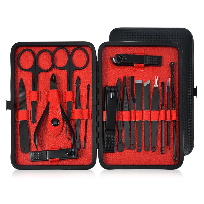 

Factory Direct Sales Nail Scissor Set 18-Piece Nail Clippers Set for Manicure Trimming Tools Stainless Steel Nail Clippers