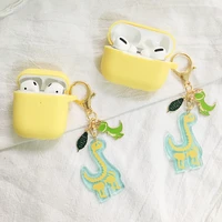 airpods pro cover for apple airpods 2 cases cute korea dinosaur cases luxury cartoon key chain earphone cover for airpods 1 2