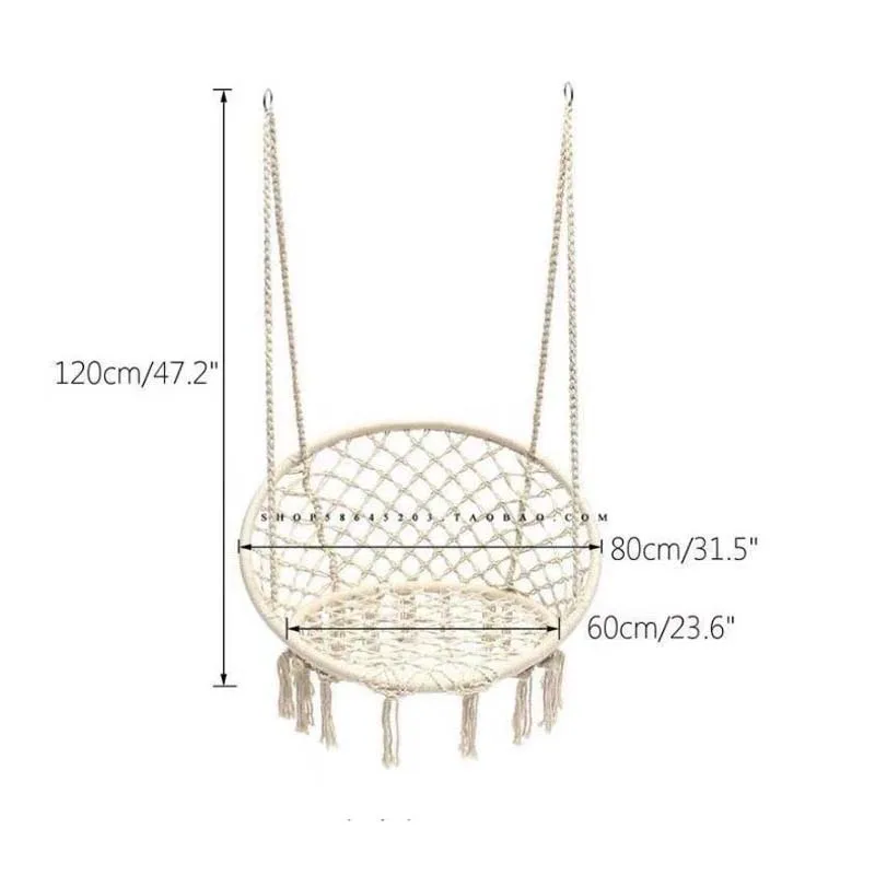 INS Стиль качели кресло с подвесным крюком 110 кг Ёмкость макраме Колыбель для