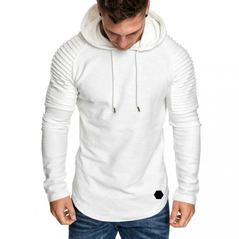 Новые модные мужские толстовки Модные однотонные с капюшоном в стиле хип хоп
