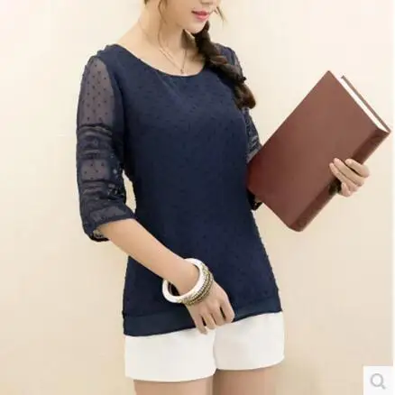 Женские кружевные блузки с коротким рукавом белые шифоновые женские топы