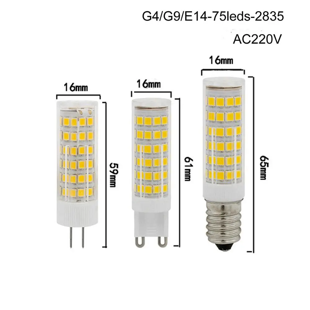100 шт. 5 Вт 7 G9 E14 Pin SMD2835 светодиодный Кристалл кукурузы Bulb51 s 75 Керамический