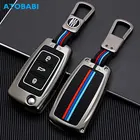 Чехол для автомобильного ключа из цинкового сплава, складной чехол для пульта дистанционного управления для VW Volkswagen Passat GTI Jetta Beetle Polo Golf Tiguan Bora Skoda SEAT