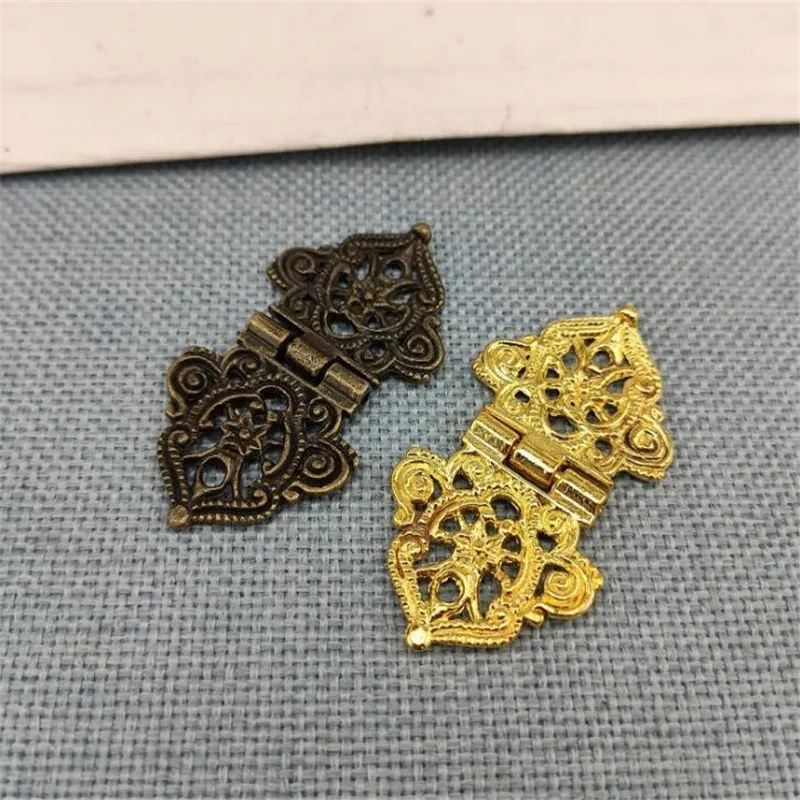 

2pcs Antique zinc alloy wooden box hinge Hollow Flower Cabinet Furniture Hinges support Cabinet Door Butt For DIY Boxes