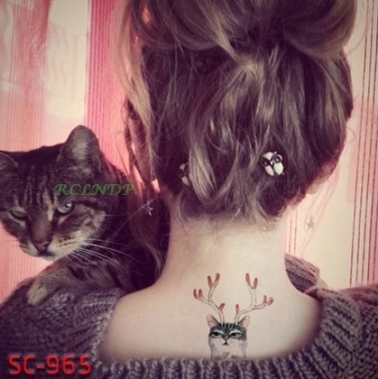 Водостойкая Временная наклейка для татуировок цветные цветы рыба лотос стрела