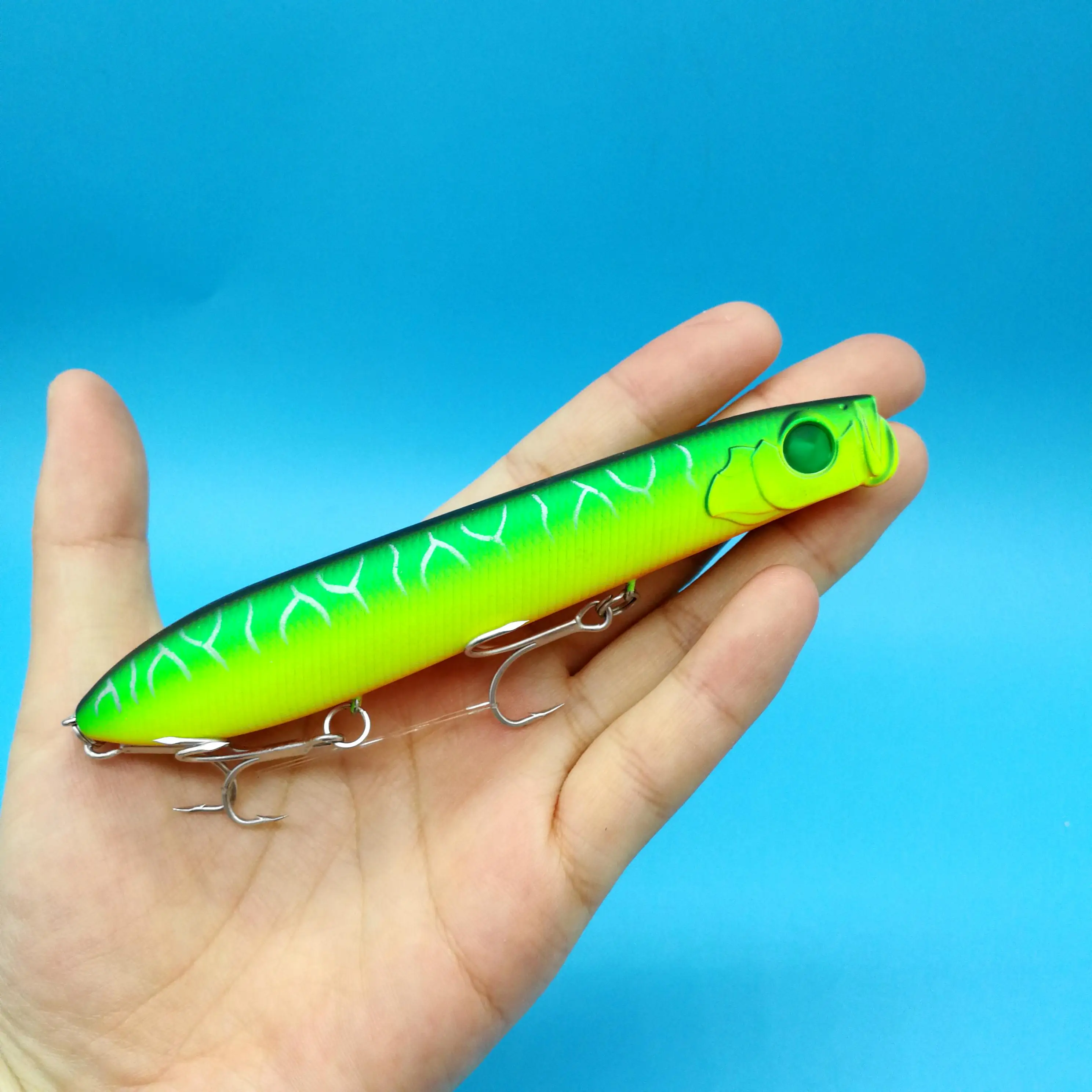 

HOOFISH 1PCS/Lot Popper Fishing Lure Weights 26g/125MM De Pesca Isca Artificial Bait Plastic Fishing Tackle With Three hooks