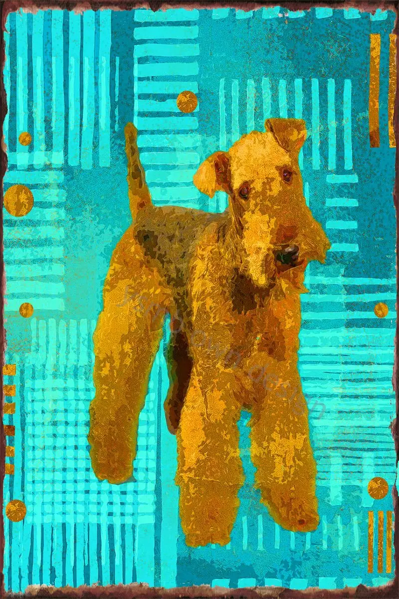 

Airedale Terrier Metal Sign Tin Sign Tin Plates Wall Decor Room Decoration Retro Vintage For Art Home Club Man Cave Cafe Pub