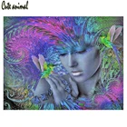 Алмазная 5D картина сделай сам, мозаика из страз в стиле Фэнтези для женщин, вышивка крестиком, картина с изображением девушки, птицы, полная выкладка, украшение для дома
