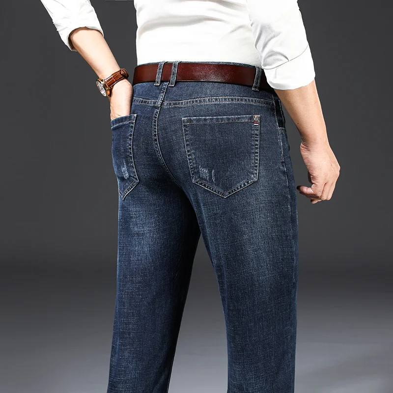 

Джинсы мужские зауженные, классические брюки из денима, деловой стиль, повседневные модные штаны, Размеры 29-40