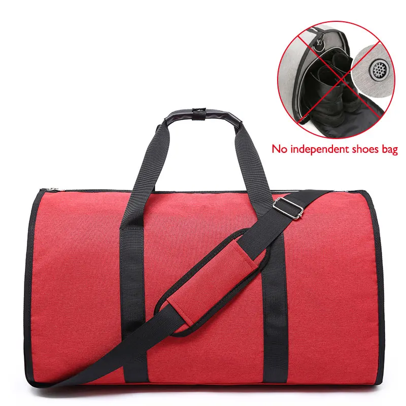 Red (no shoe bag) OZUKO, Большая вместительная мужская сумка для путешествий, многофункциональная сумка для хранения, ручная багажная сумка для путешествий, водонепроницаемая дорожная сумка с карманом для обуви - Цвет: Red (no shoe bag)
