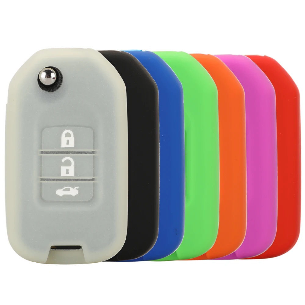 

Jingyuqin 10 шт. силиконовый резиновый цветной чехол для дистанционного ключа чехол 3/4 BTN для Honda Accord CR-V Crosstour Civic Protection