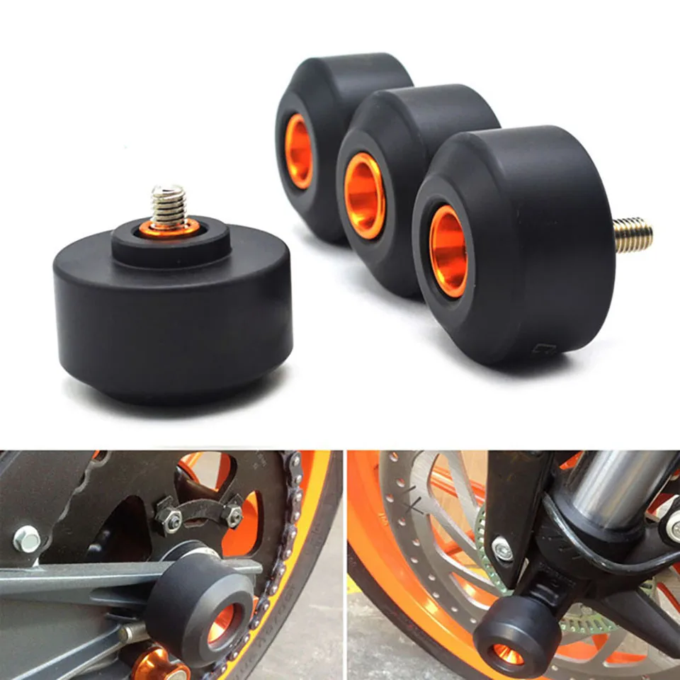 

For ktm Duke 390 250 200 150 RC125 RC200 RC250 RC390 Motocycle Front and Rear Fork Wheel Protector Crash Sliders Cap Pad